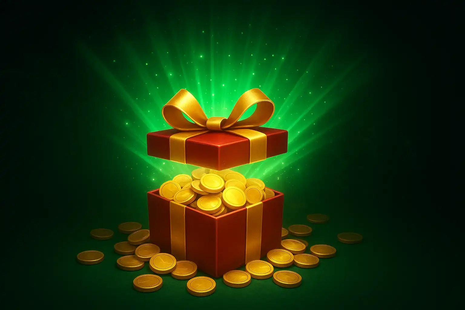 Bonus coins and gift box graphic representing Westio Casino promotions